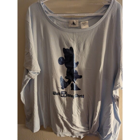 Disney Women's Minnie Mouse T-Shirt NEW SIZE 3XL BLUE Tie Up Walt Disney World - Picture 2 of 5